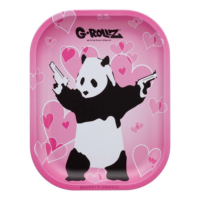 Metal Rolling Tray – G-Rollz Banksy's 'Panda Gunnin' – 18 x 14cm