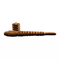 CR6CH Carved Rosewood pipe with chimney head, 15cm